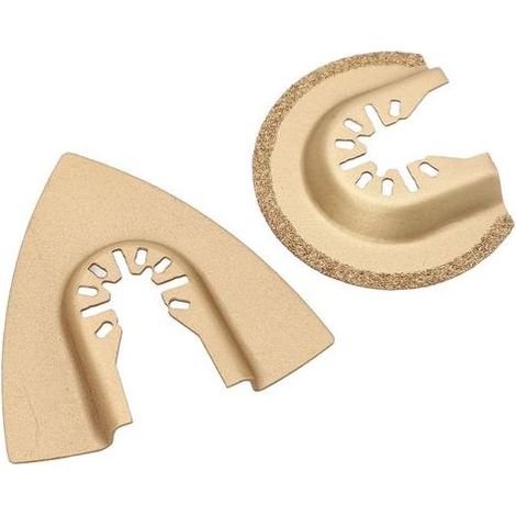 Set mit 10 halbkreisförmigen, dreieckigen Oszillationssägeblättern aus hochkohlenstoffhaltigem Stahl, vielseitig einsetzbar für Holz und Kunststoff (1/5)
