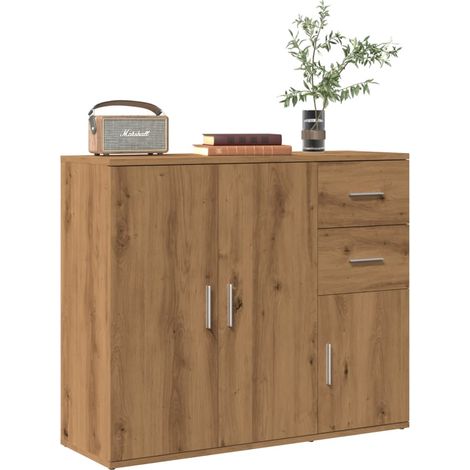 Aparador Roble Artisan 91x29,5x75 cm Madera de ingeniería vidaXL