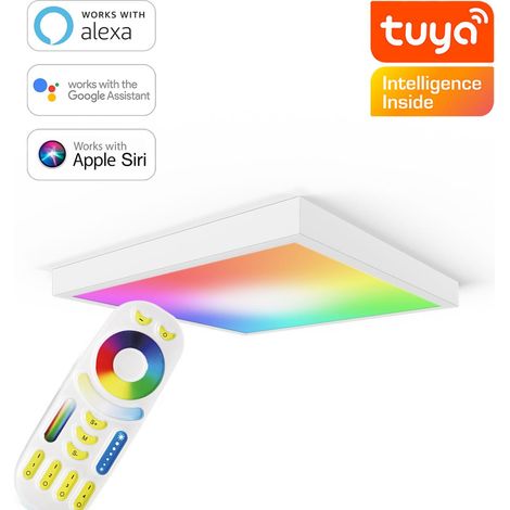 RGB+CCT LED Panel 60x60cm inkl. MiBoxer Smarthomesteuerung 48W 24V Rahmen weiß - Panelmontage:  Aufbaurahmen Click weiß (1/5)