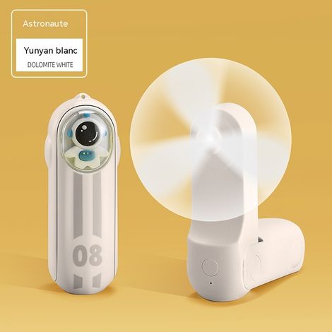 Ventilateur pliable USB blanc design astronaute, portable et silencieux pour extérieur et bureau (1/4)