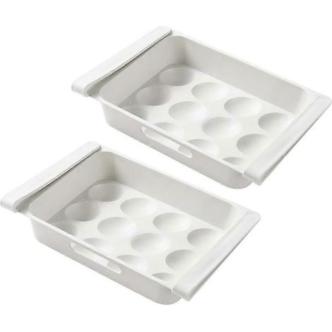 Boîte de rangement pour œufs en plastique pour réfrigérateur, style tiroir, lot de 2 (1/5)