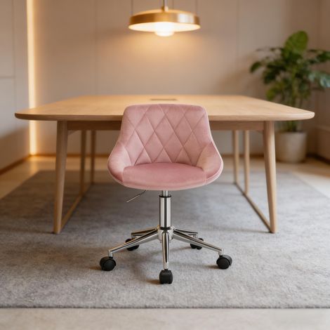 Fauteuil roulant à roulettes, chaise de bureau pivotante ergonomique pour domicile et bureau – confortable, réglable, avec dossier soutien lombaire (1/4)