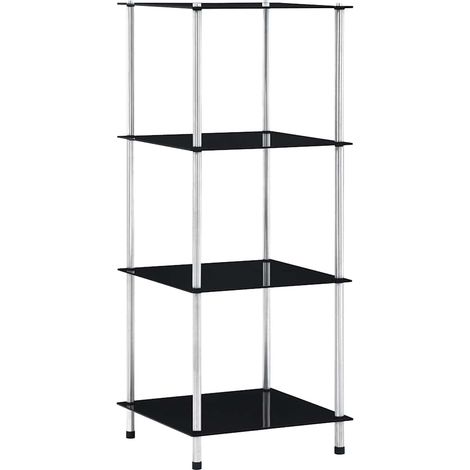 Estantería 4 niveles cristal templado negro 40x40x100 cm vidaXL