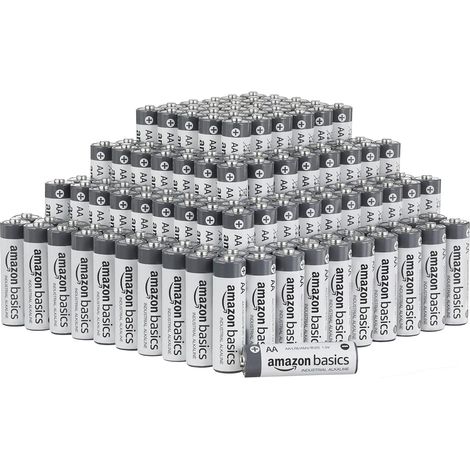 Lot de 200 piles alcalines industrielles AA, 1,5 V, durée de conservation de 5 ans (1/5)