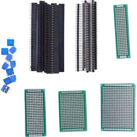 Kit de circuit imprimé double face avec bornier à vis et connecteur mâle pour débutants en soudure électronique (1/5)