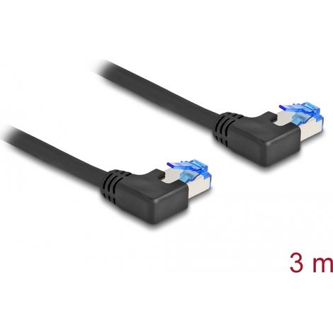 Latiguillo de red RJ45 Cat.6A S/FTP acodado a la izquierda 3 m negro