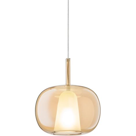 Suspension en verre soufflé design moderne Thelma 2 - Orange (1/2)