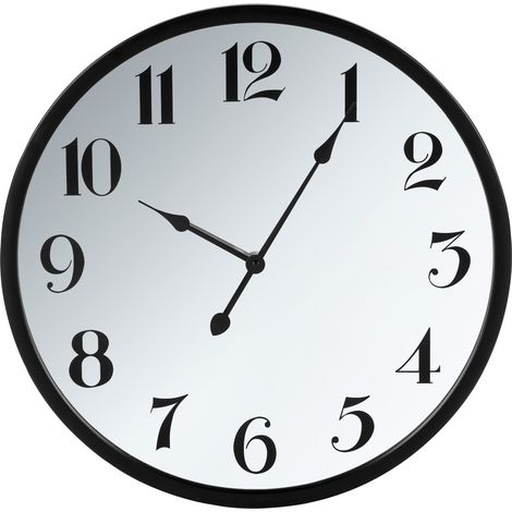 Reloj de pared con números romanos estilo rústico clásico decorativo negro Rugles (1/5)