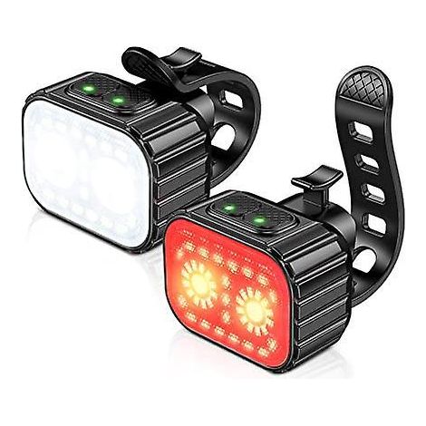 lumiere Velo Avant Et Arriere, 8 + 12 Modes D'clairage Lampe Vlo Led Tanche Ipx6, Usb Rechargeable Eclairage Velo Pour Cyclysme Vtt, Vtc, Bicyclet (1/5)