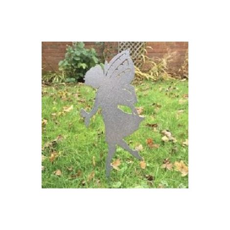 Large Fairy Silver - Hand Made By Traditional Forge, Steel Garden Ornament - Steel - L28 x W28 x H28 cm - Silver
