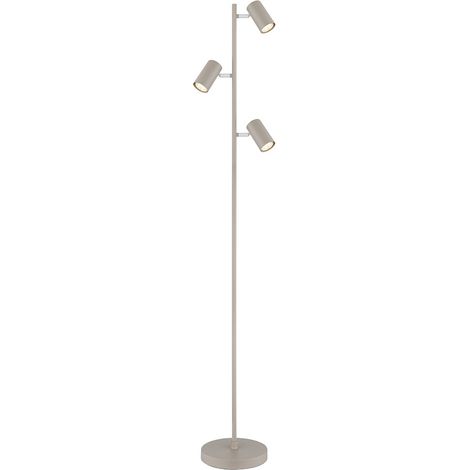 Lampada da terra lampada da terra 3 luci orientabile lampada da terra soggiorno colore sabbia bianco 3 fiamme, metallo, 3x GU10, DxH 23x154 cm