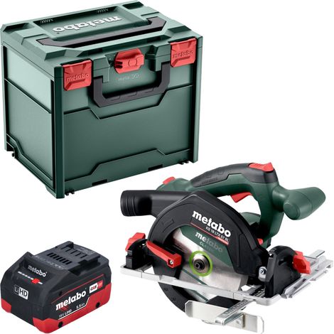 Metabo KS 18 LTX 57 BL Sierra circular sin cable 18 V 57 mm + 1x batería LiHD 5,5 Ah + metabox - sin cargador (1/5)