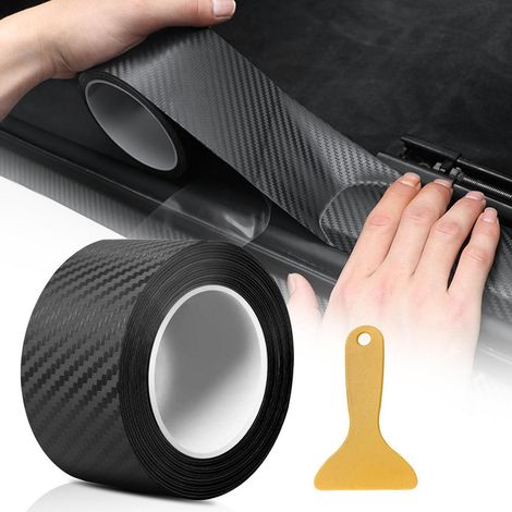 Carbon Folie Auto Einstiegsleisten Schutz 5m x 5cm Schwarz Wasserdicht Kratzfest (1/5)
