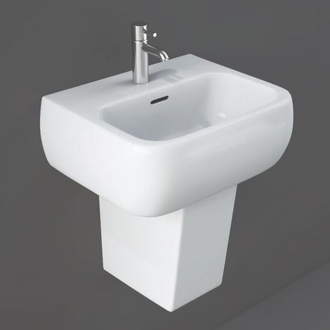 RAK Metropolitan Basin and Semi Pedestal 420mm Wide - 1 Tap Hole (1/3)