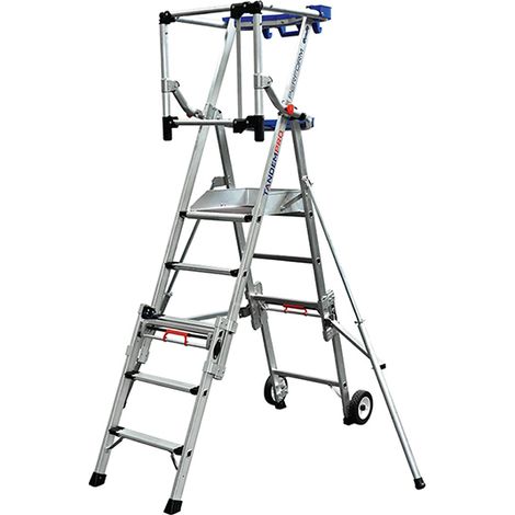 Scala palchetto 3 a 5 gradini - Altezza mass. lavoro 3.28m - PIRLXT5-P/ALU