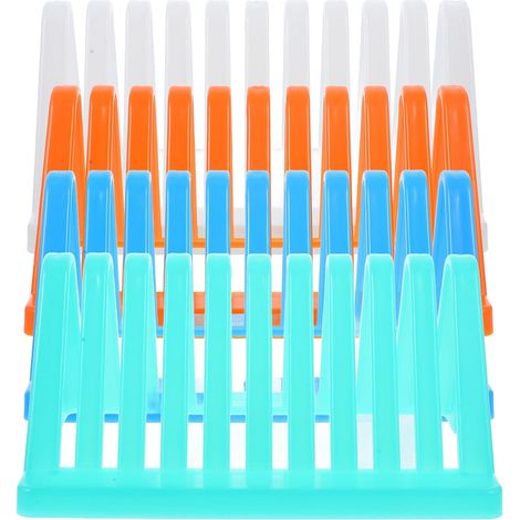 Support de Rangement Triangulaire et Multi-emplacements pour Lames de Microscope Séchage Facile en PP, Lot de 4 Pièces pour Laboratoires (1/5)