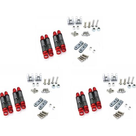 12X pour la Voiture TéLécommande D12 Met à Niveau des Pièces D'Amortisseurs et ArrièRe en MéTal avec Accessoires de SièGe Fixe, Rouge (1/4)