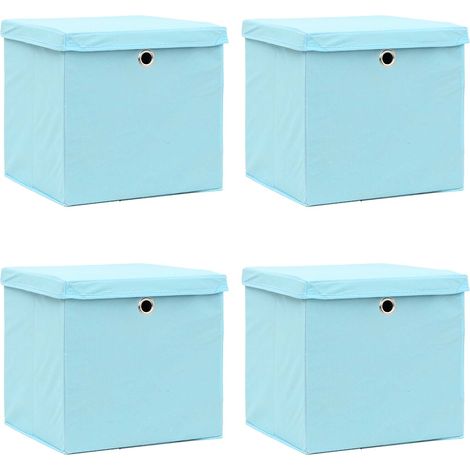 Maison Exclusive - Scatole con Coperc4pz Azzurre 32x32x32 cm Tessuto (1/5)