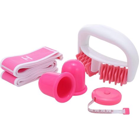 Kit de massage complet en silicone avec rouleau de massage, ventouses et élastiques pour le fitness et la relaxation corporelle. Soulage la fatigue. (1/5)