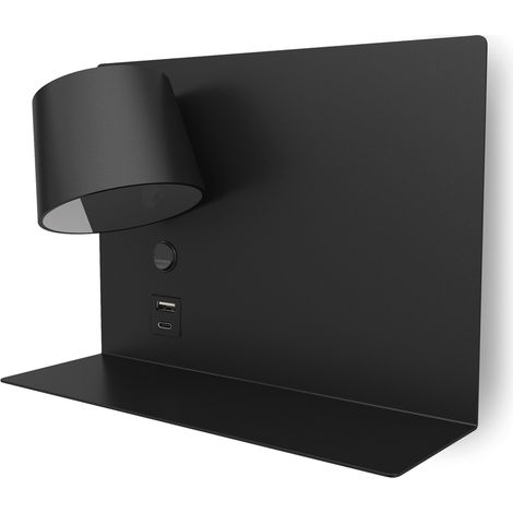 Aplique lector SERENE Right USB A-USB C LED SMD 6 W 434 lm 2700 K CRI80 Negro (1/4)
