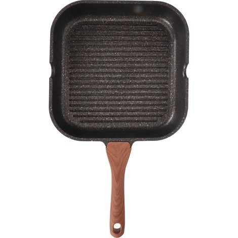 Poêle à griller carrée en aluminium pour induction, idéale pour la cuisine et les steaks, antiadhésive. (1/5)