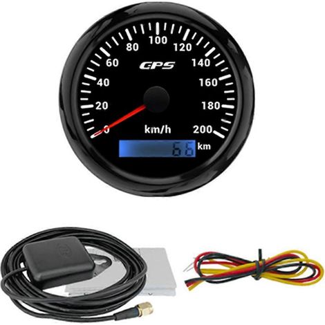Compteur de vitesse GPS 85 mm avec antenne GPS pour bateau, voiture ou yacht (1/5)