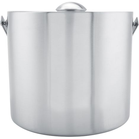 Cubitera de acero inoxidable, de doble pared, con tapa y asas, para fiestas y bodas. (1/5)