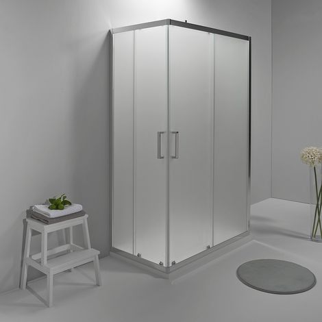 BOX DOCCIA ELITE TRE LATI 80x120x80 CM SCORREVOLE OPACO (1/5)