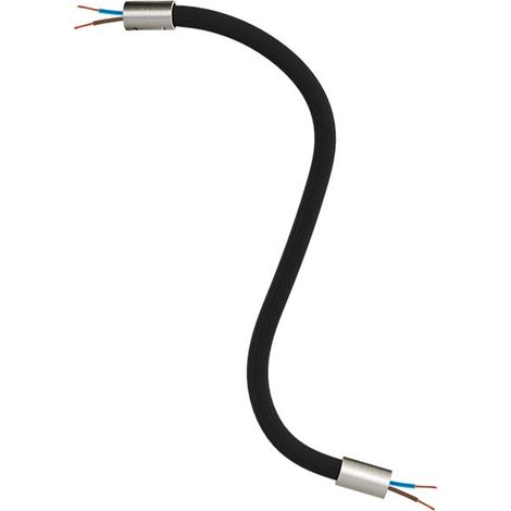 Kit Creative Flex tubo flessibile di estensione rivestito in tessuto RM04 Nero con terminali metallici 30 cm - Titanio satinato