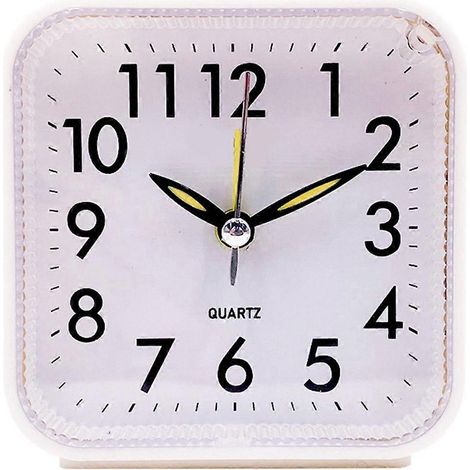 Réveil simple pour enfants, horloge à quartz silencieuse en plastique, décoration de bureau, réveil (1/5)