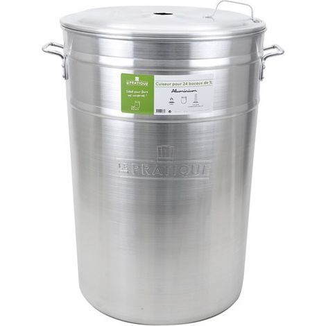 3 Cuiseur Aluminium - 24 Bocaux De 1 L (cuve + Couvercle + Colonne Intérieure + Lot De 8 Ressorts) - Le Pratique