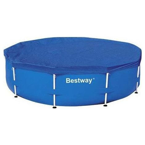 Bestway – Couverture de piscine ronde 305 cm – Matériau durable – Avec cordes de fixation et trous de drainage – Pour piscines Steel Pro et MAX