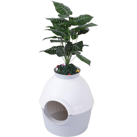 Extra Large Cat Litter Box for Living Room and Bedroom  Decorative Enclosure for Artificial Plants, Spill-Proof, for Cat Owners (1/5)