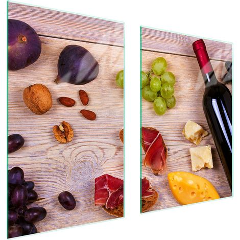 PIASTRA PROTETTIVA IN VETRO PER CUCINA 65x52 ALIMENTI (1/5)