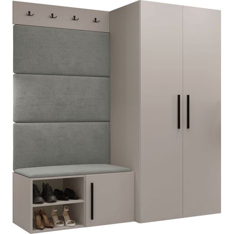 Conjunto para recibidor Nitos I, Polo 894, 191x164x50cm, Aglomerado laminado, Tapiz, Montada en la pared, Colocada (1/5)