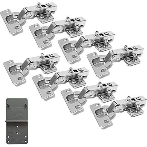 110 Degré Plein Recouvrante 35mm Soft Close Charnieres avec Amortisseur Hydraulique Fermeture Automatique Charnière pour Armoires de Porte Cuisine 8 Pcs (1/5)