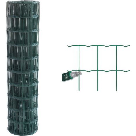 Rete Elettrosaldata Plasticata Verde Maglia 100 x 75 mm Altezza 125 cm Filo 2,1 mm Rotolo 25 m