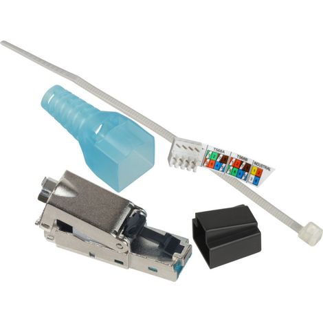 Schneider – Connecteur RJ45 mâle Cat6A – ACTPG6ATLS001 – Blindé pour montage sans outil – Serre-câble inclus