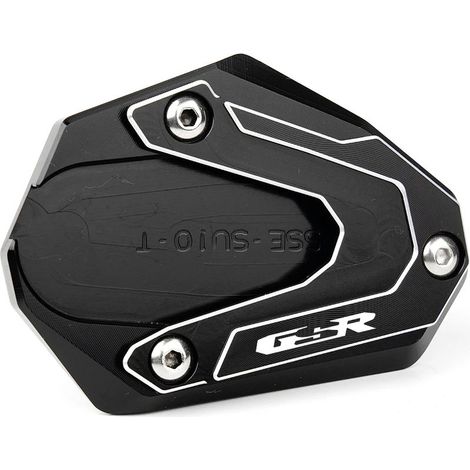 1 pièce Plaque d'extension de béquille latérale, aluminium CNC anodisé, pour motocyclette, usage extérieur sur sol meuble (1/4)