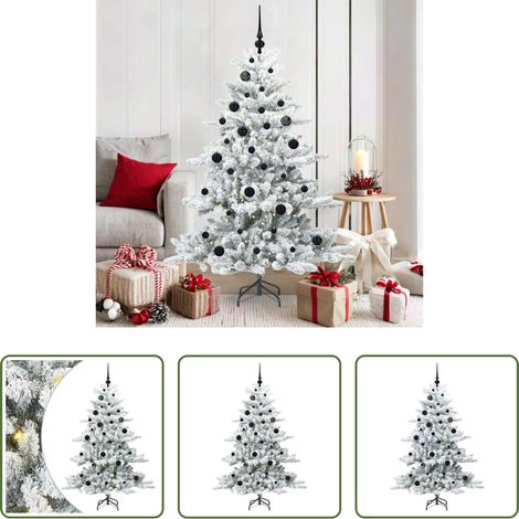 Künstlicher Baum -  Künstlicher klappbarer Weihnachtsbaum Weiß 150 cm PVC und Stahl