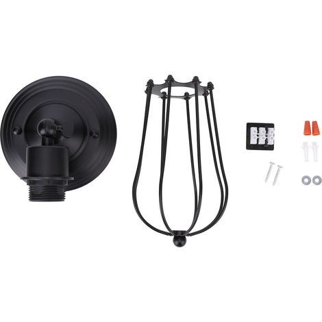 Applique murale rétro, culot E26/E27, noire, 85-240 V, luminaire pour salle de bain ou couloir (1/4)