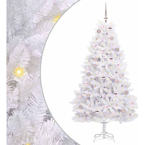Sapin de Noël artificiel, à branches mobiles, blanc, 180 cm (1/5)