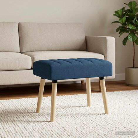 Panchina trapuntata a canale Blu 60 x 40 x 45 cm Tessuto vidaXL