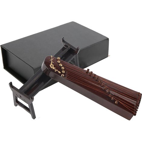Mini-Guzheng aus chinesischem Holz, Miniatur-Musikinstrument, Schreibtischdekoration, Geschenk, 10 cm (1/5)