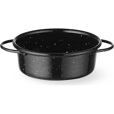Padella rotonda smaltata con manici, diametro 100x40 mm