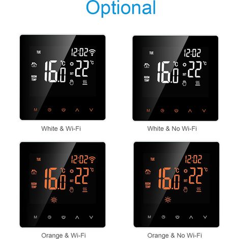 Eosnow Thermostat intelligent Wi-Fi, contrôleur de température numérique, contrôle par application, écran LCD, écran tactile, chauffage au sol électrique programmable pour la maison, l'école, le burea
