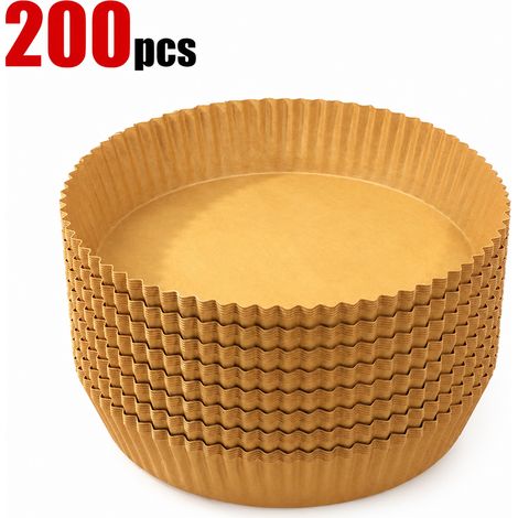 Papier Cuisson, Papier Friteuse Air 200 Pcs, Feuille Parchemin Cuisson, Qualite Alimentaire Anti-Adhesif Resistante Chaleur pour Friture, Cuisson, Micro-Ondes (1/5)