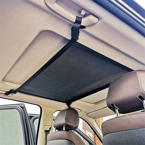 Organizer per tetto auto 78 x 53 cm, rete elastica portaoggetti, tasca interna in nylon per bagagli, borsa portaoggetti per SUV e furgoni.