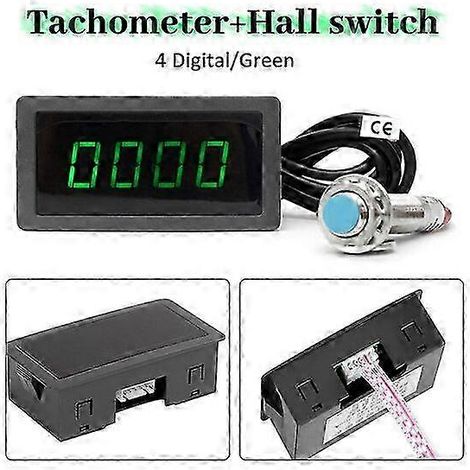 Tachymètre à LED verte, rafraîchi 3 fois par seconde, avec une bonne stabilité