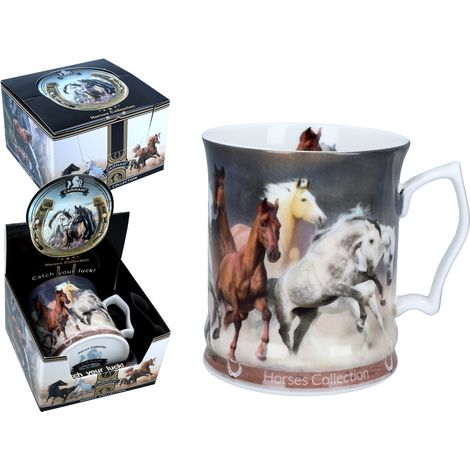 Carmani, taza de porcelana de 450 ml - Colección Caballos, caballos (1/5)